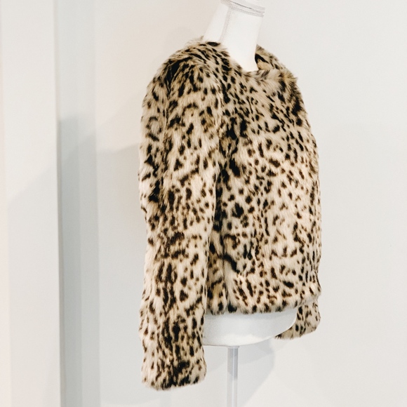 J. Crew Leopard Print Faux Fur Jacket - Picture 5 of 7